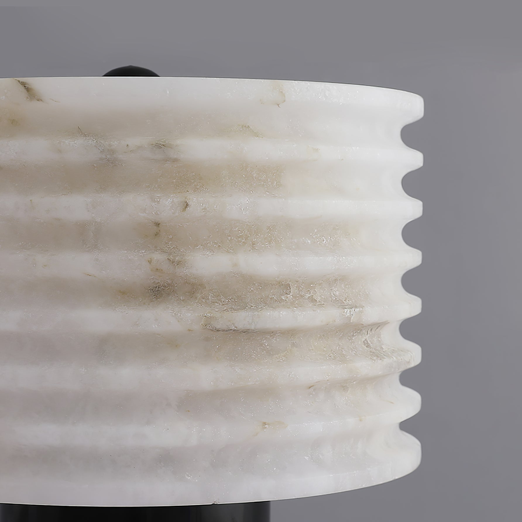 Modern Brass and Marble Table Lamp with Hand Cut Alabaster Stone Shade Elegant Desk Lighting