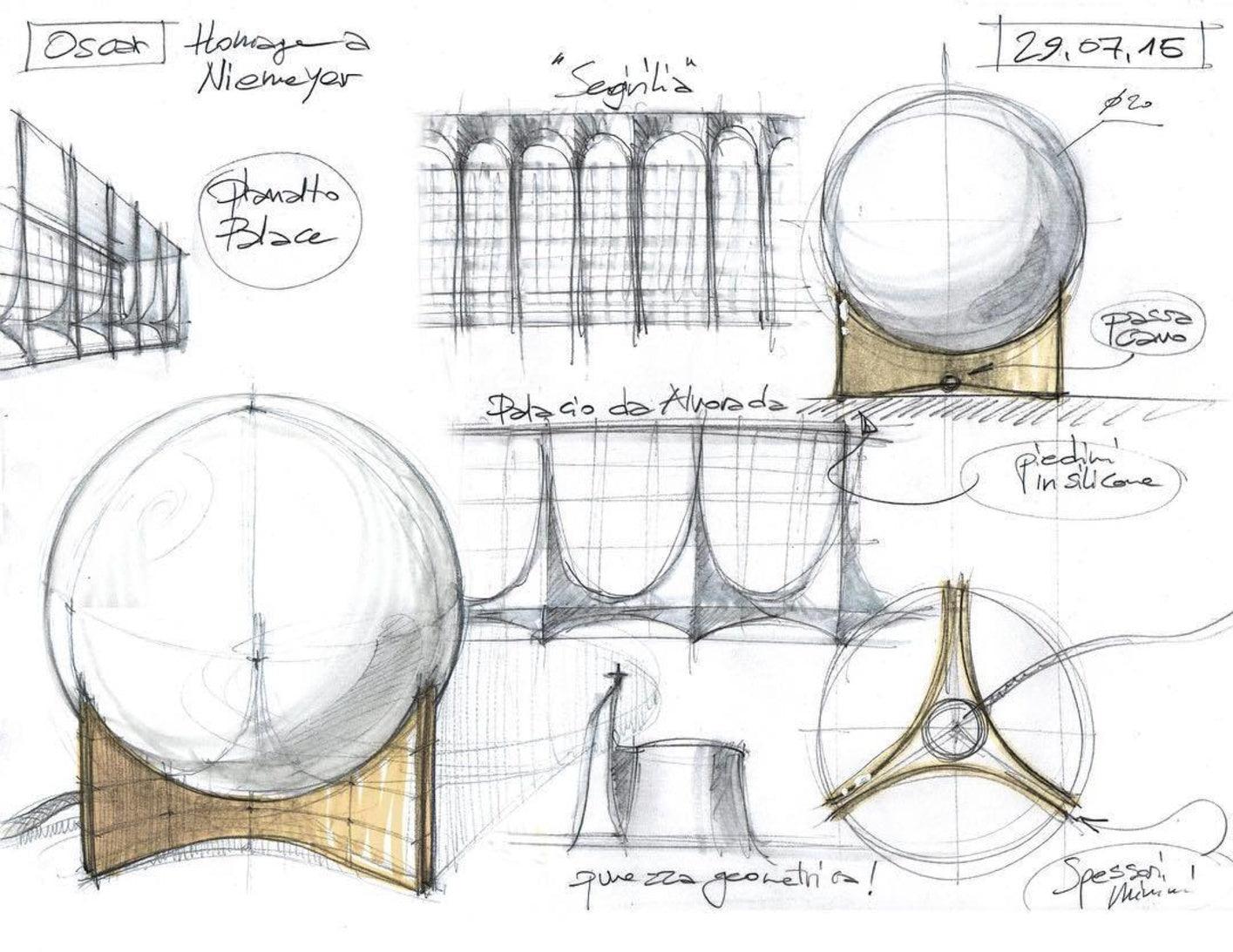 Contemporary Geometric Metal Table Lamp with White Spherical Glass Shade