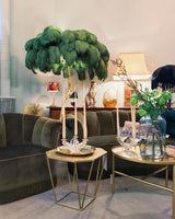 Luxurious Ostrich Feather Floor Lamp with Polished Brass Base Elegant Gold Standing Light for Living Room