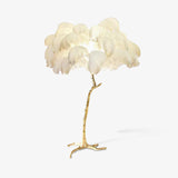 Luxurious Ostrich Feather Floor Lamp with Polished Brass Base Elegant Gold Standing Light for Living Room
