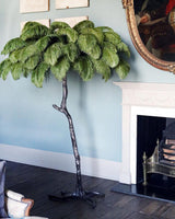 Luxurious Ostrich Feather Floor Lamp with Polished Brass Base Elegant Gold Standing Light for Living Room