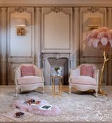 Luxurious Ostrich Feather Floor Lamp with Polished Brass Base Elegant Gold Standing Light for Living Room