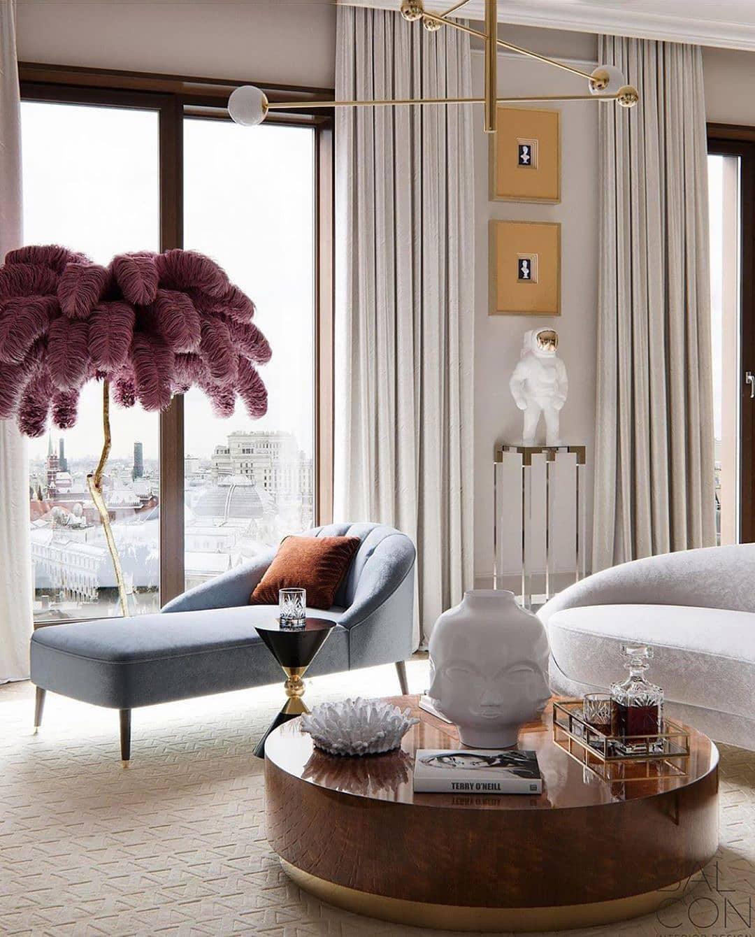 Luxurious Ostrich Feather Floor Lamp with Polished Brass Base Elegant Gold Standing Light for Living Room