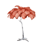 Luxurious Ostrich Feather Floor Lamp with Polished Brass Base Elegant Gold Standing Light for Living Room