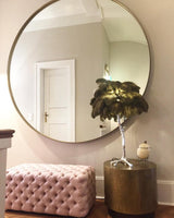 Luxury Ostrich Feather Palm Tree Table Lamp with Brass Base and Portable Design