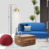 Otto Contemporary Arched Floor Lamp with Metal Shade and Marble Base for Modern Living Rooms