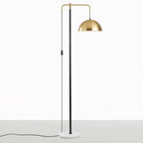 Otto Contemporary Arched Floor Lamp with Metal Shade and Marble Base for Modern Living Rooms