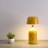 Retro Mushroom LED Table Lamp with Rechargeable Battery Portable Metal Desk Light