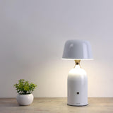 Retro Mushroom LED Table Lamp with Rechargeable Battery Portable Metal Desk Light