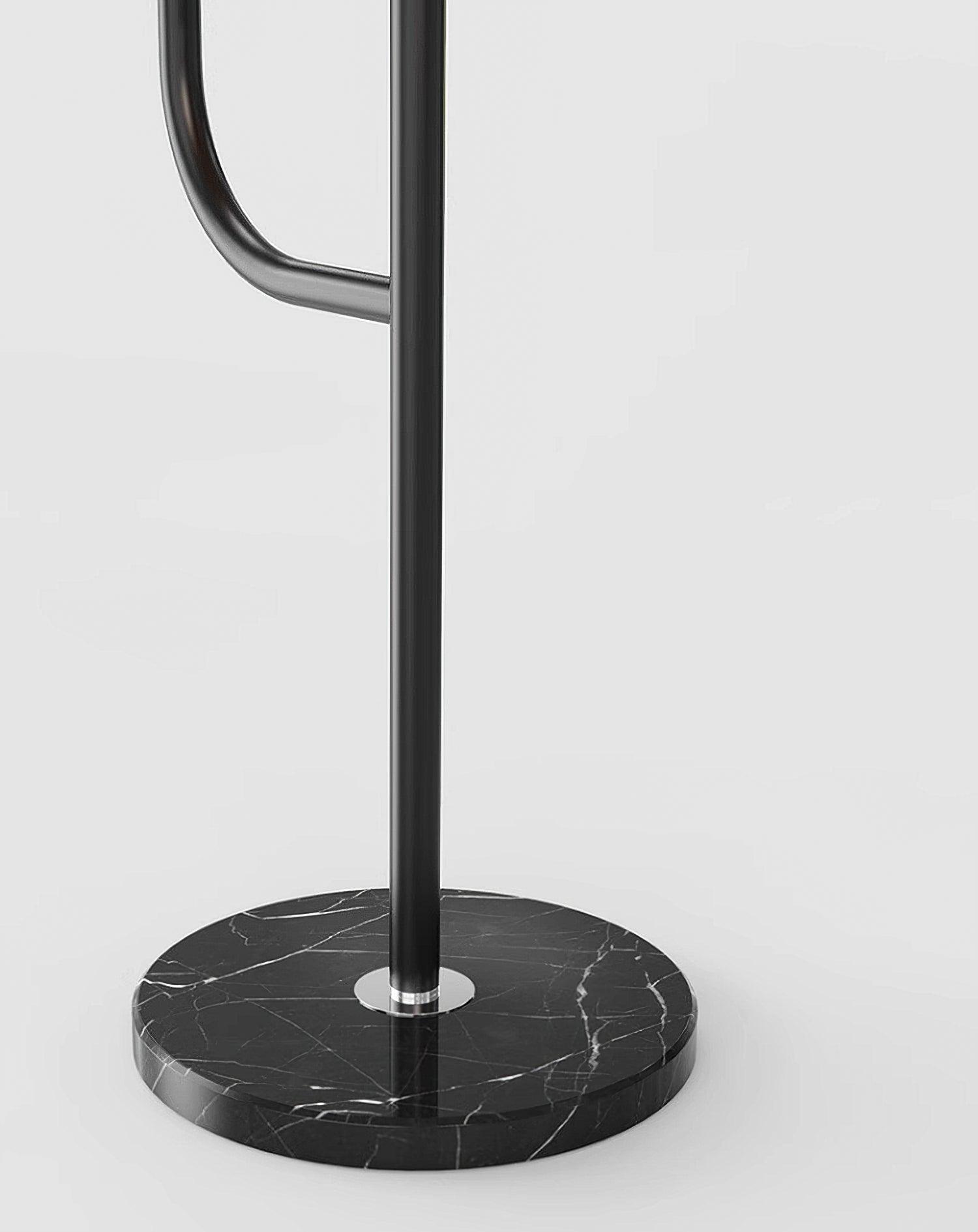 Modern Metal and Marble Standing Floor Lamp with Integrated Side Tray Table