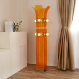 Modern Palm Tree Torchiere Floor Lamp with Acrylic Leaves for Living Room