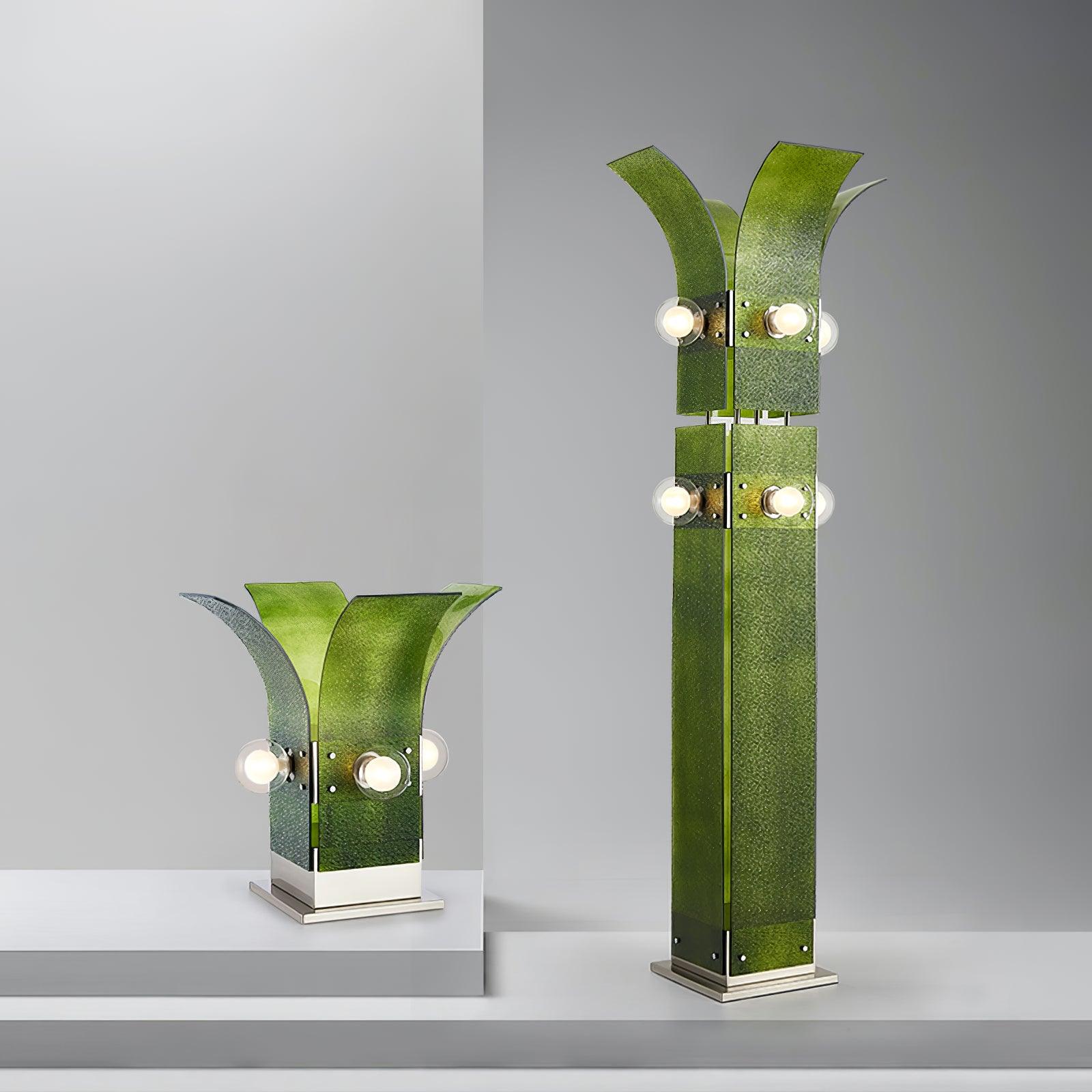 Modern Palm Tree Torchiere Floor Lamp with Acrylic Leaves for Living Room
