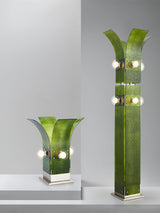 Modern Palm Tree Torchiere Floor Lamp with Acrylic Leaves for Living Room
