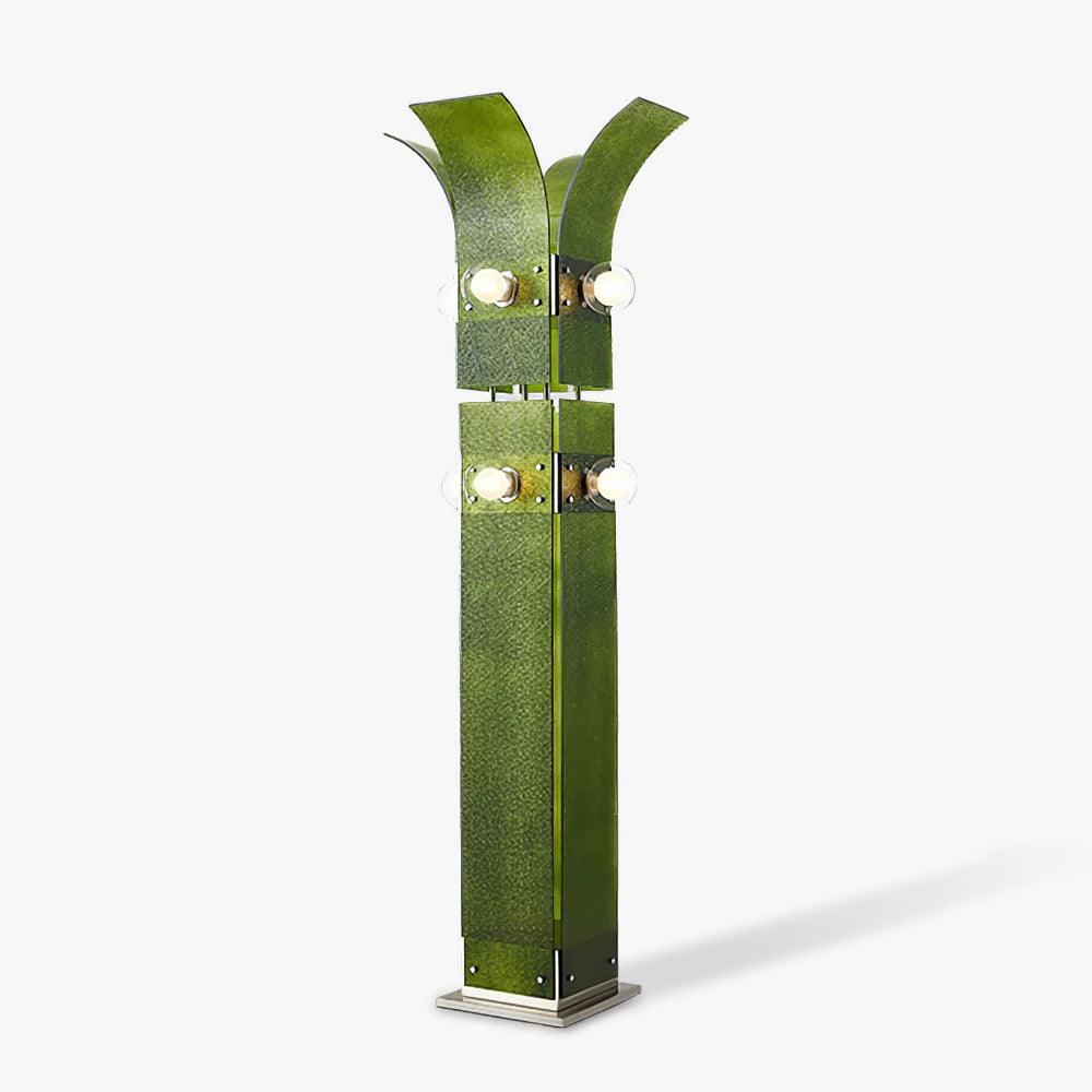Modern Palm Tree Torchiere Floor Lamp with Acrylic Leaves for Living Room