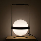 Modern Minimalist LED Table Lamp with Spherical Acrylic Diffuser for Bedside and Office