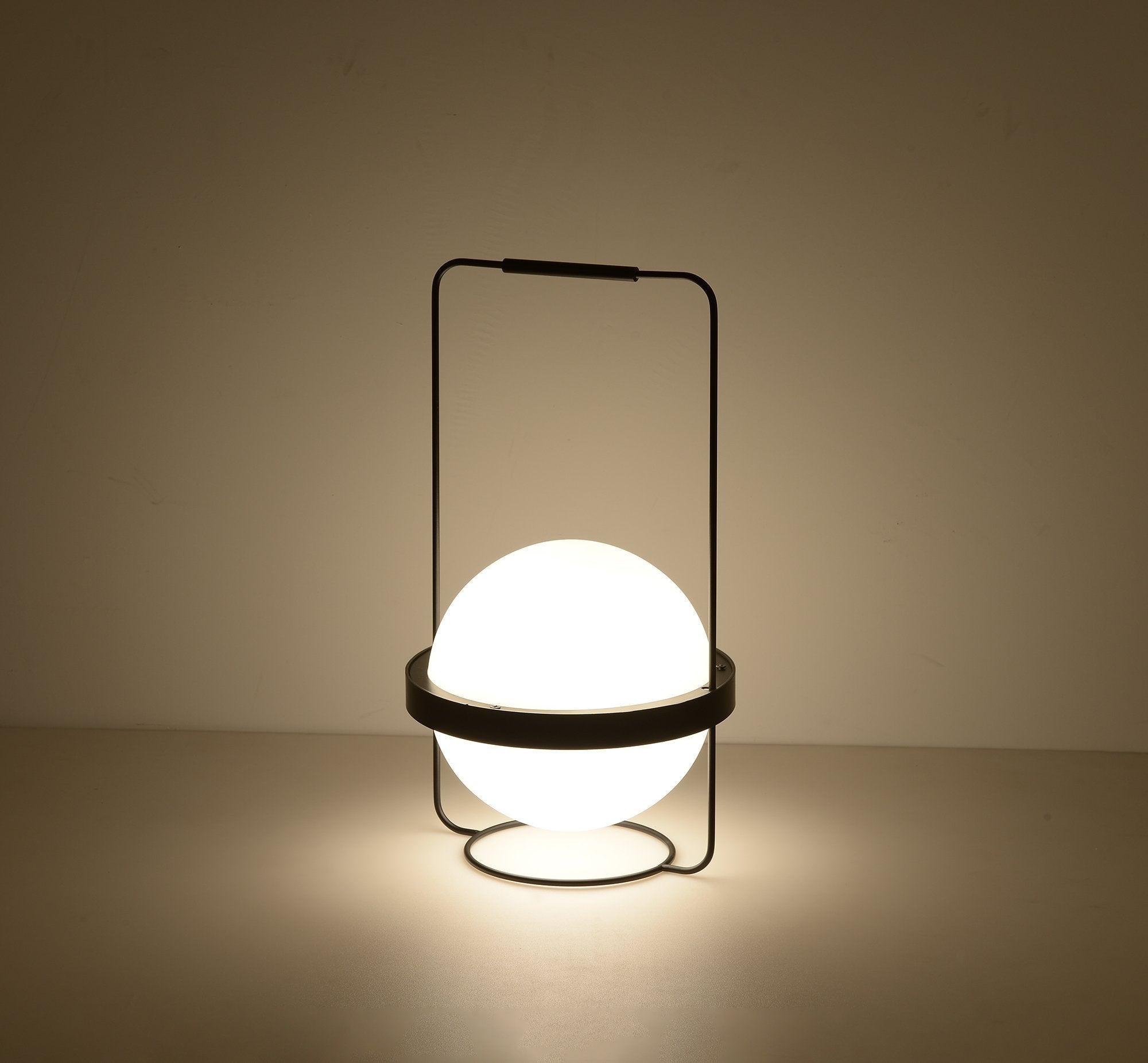 Modern Minimalist LED Table Lamp with Spherical Acrylic Diffuser for Bedside and Office
