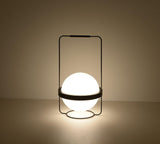 Modern Minimalist LED Table Lamp with Spherical Acrylic Diffuser for Bedside and Office