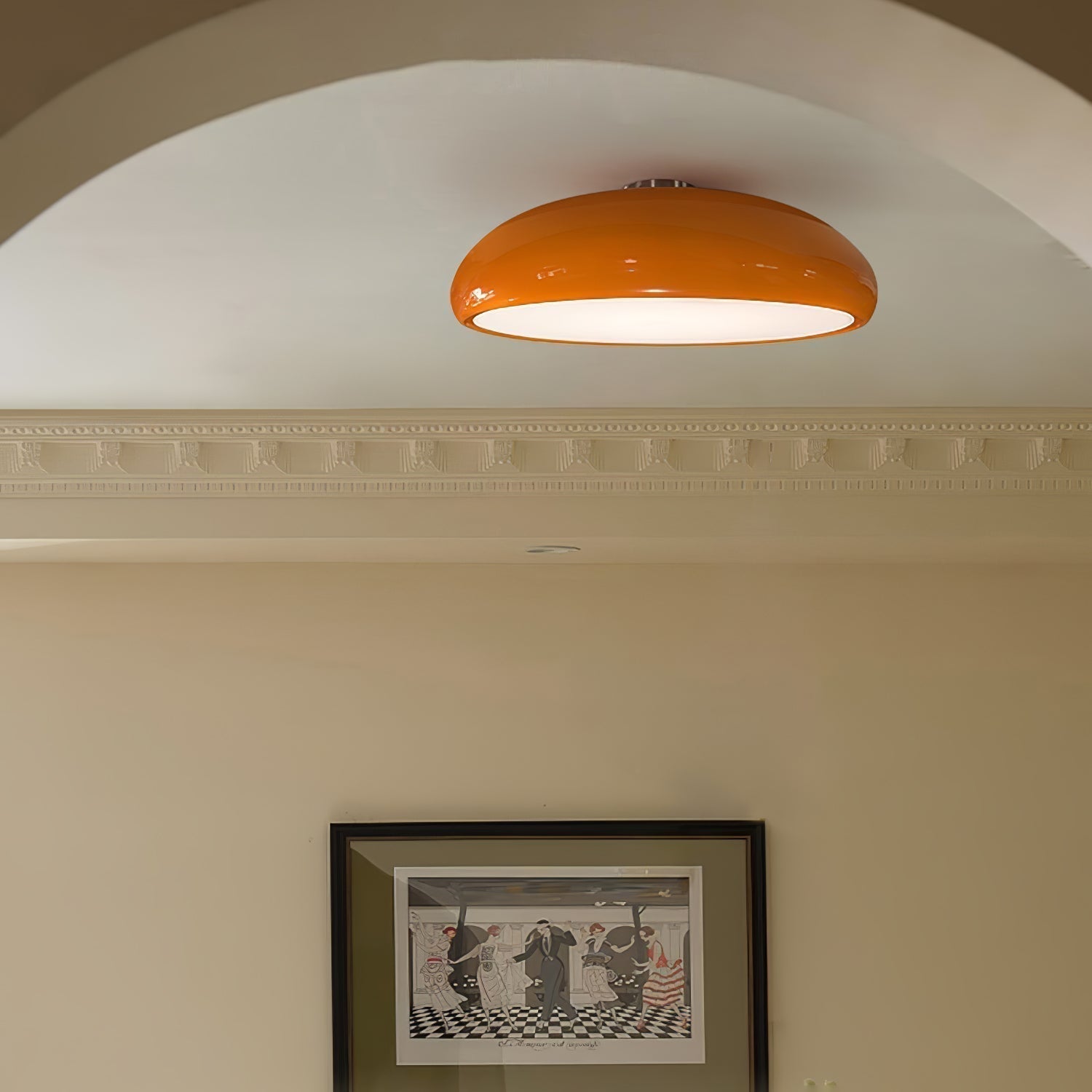 Pangen Modern Dome Ceiling Lamp Large 60cm Flush Mount Fixture for Kitchen Living Room Bedroom