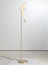 Modern Origami Paper Crane LED Floor Lamp Gold Bird Torchiere Standing Light