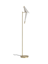 Modern Origami Paper Crane LED Floor Lamp Gold Bird Torchiere Standing Light