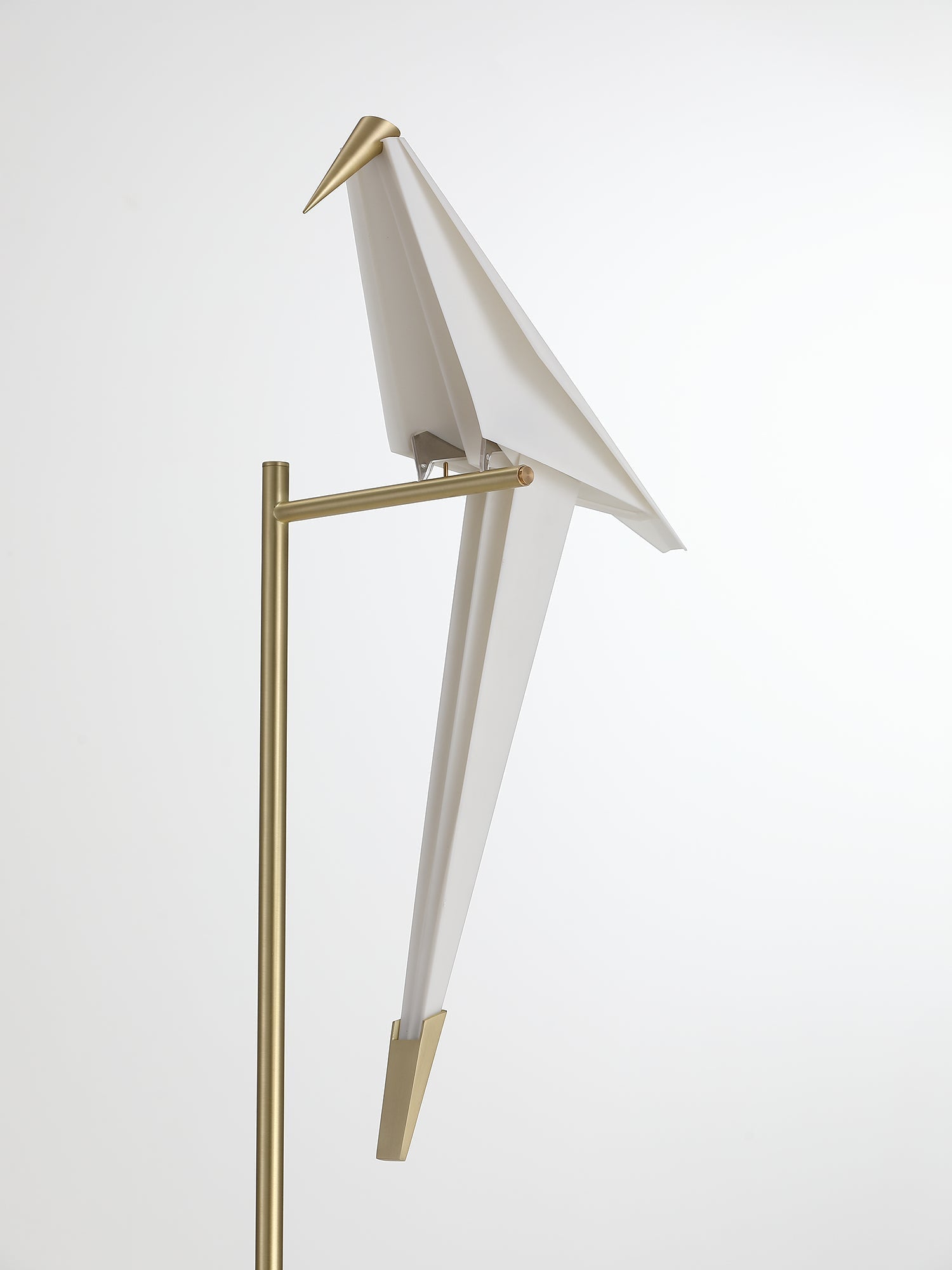 Modern Origami Paper Crane LED Floor Lamp Gold Bird Torchiere Standing Light
