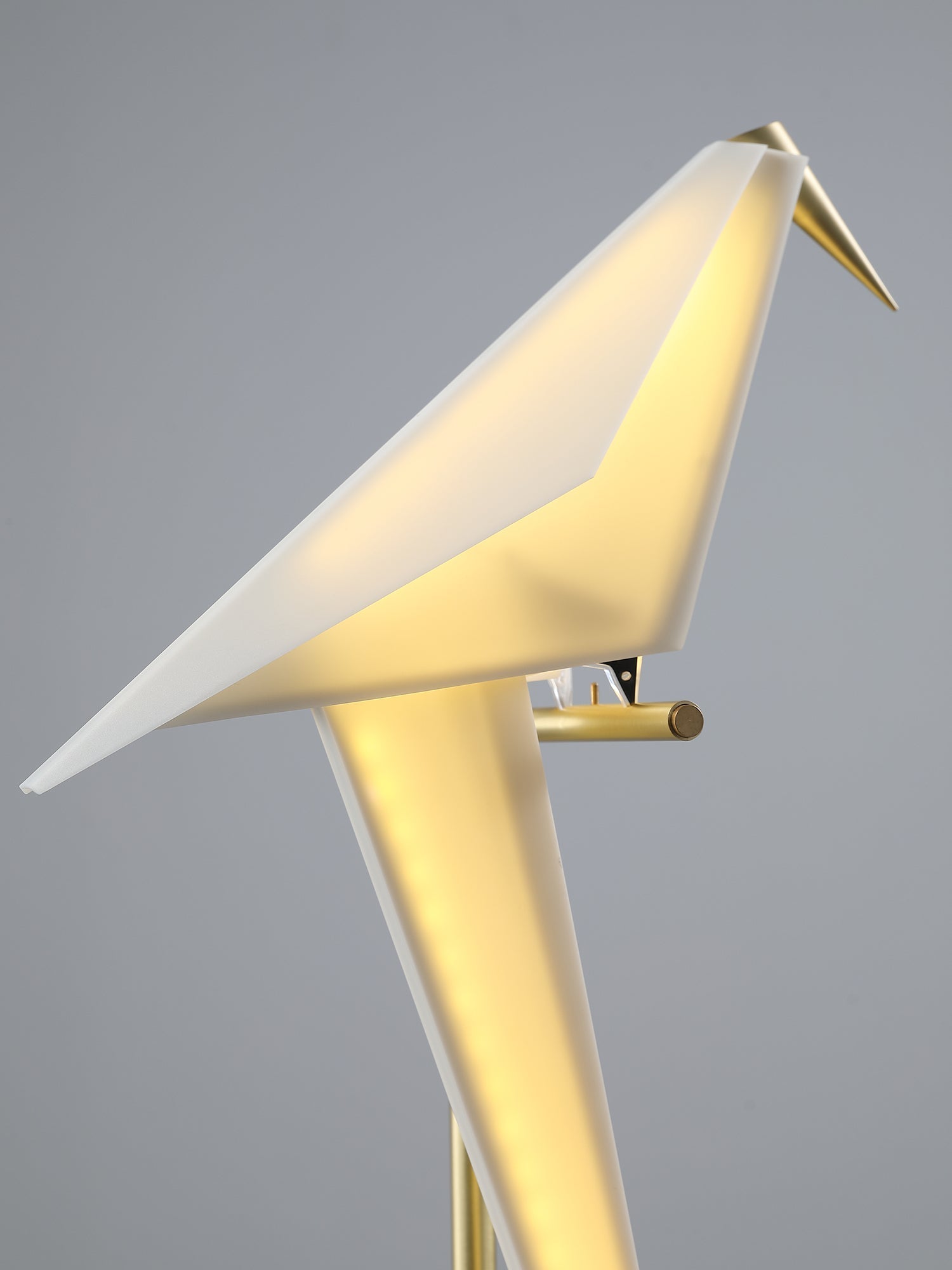Modern Origami Paper Crane LED Floor Lamp Gold Bird Torchiere Standing Light