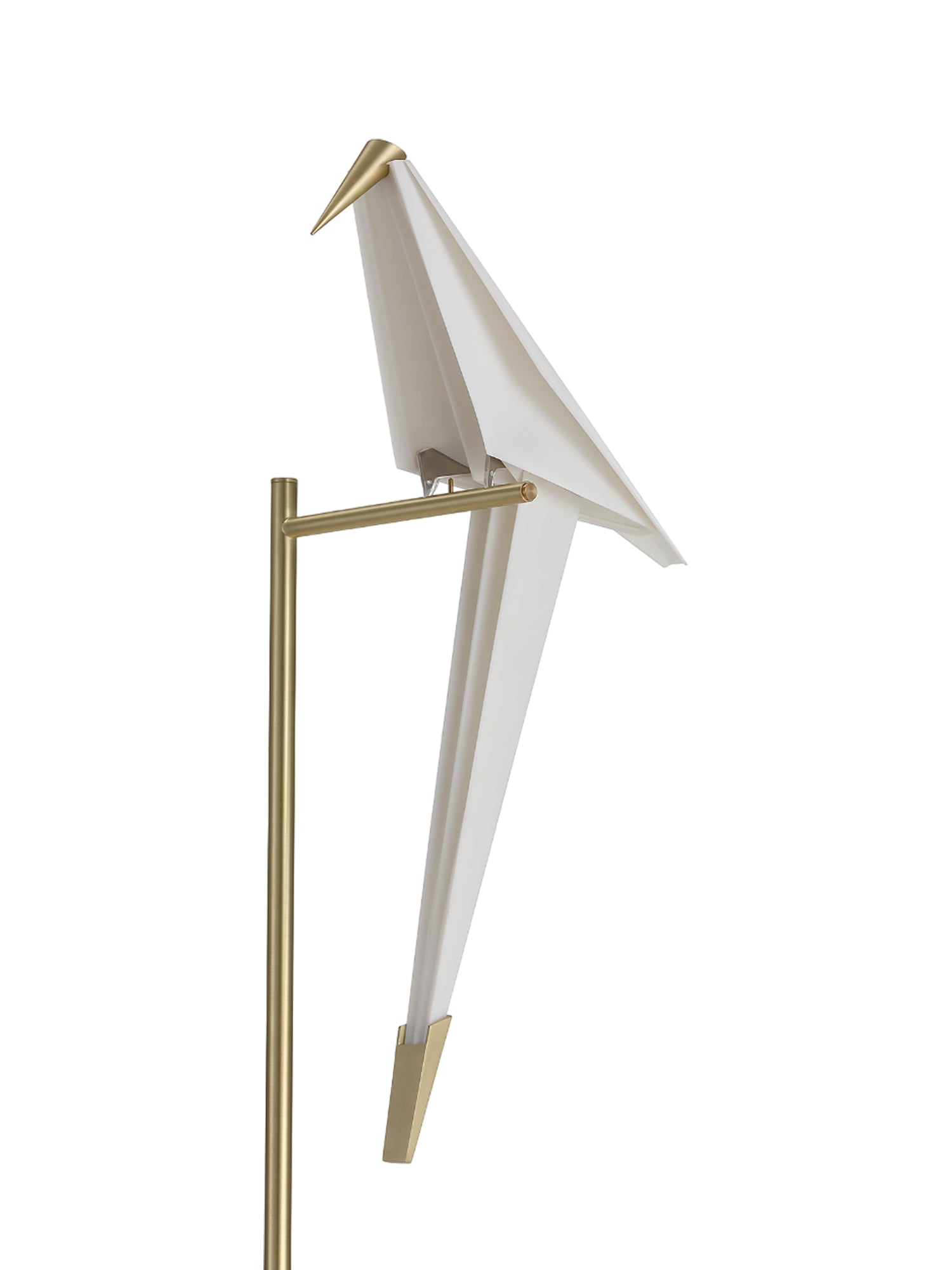 Modern Origami Paper Crane LED Floor Lamp Gold Bird Torchiere Standing Light