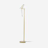 Modern Origami Paper Crane LED Floor Lamp Gold Bird Torchiere Standing Light