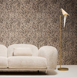 Modern Origami Paper Crane LED Floor Lamp Gold Bird Torchiere Standing Light
