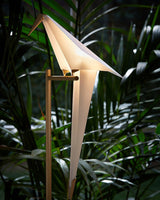 Modern Origami Paper Crane LED Floor Lamp Gold Bird Torchiere Standing Light