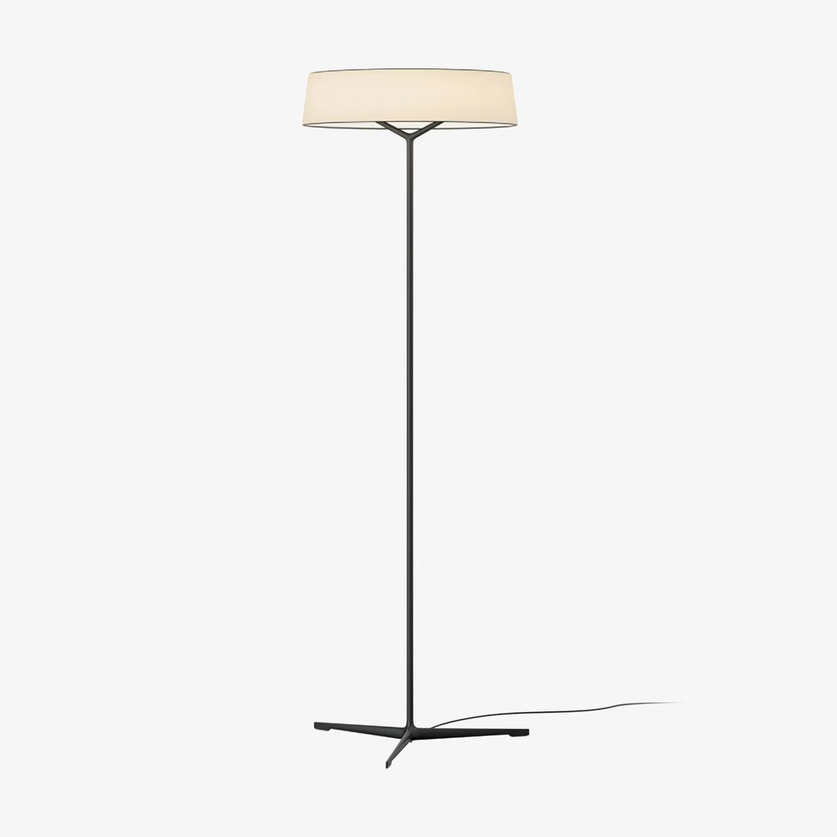 Minimalist Oriental Lantern Inspired LED Floor Lamp with Parchment Diffuser and Metal Base