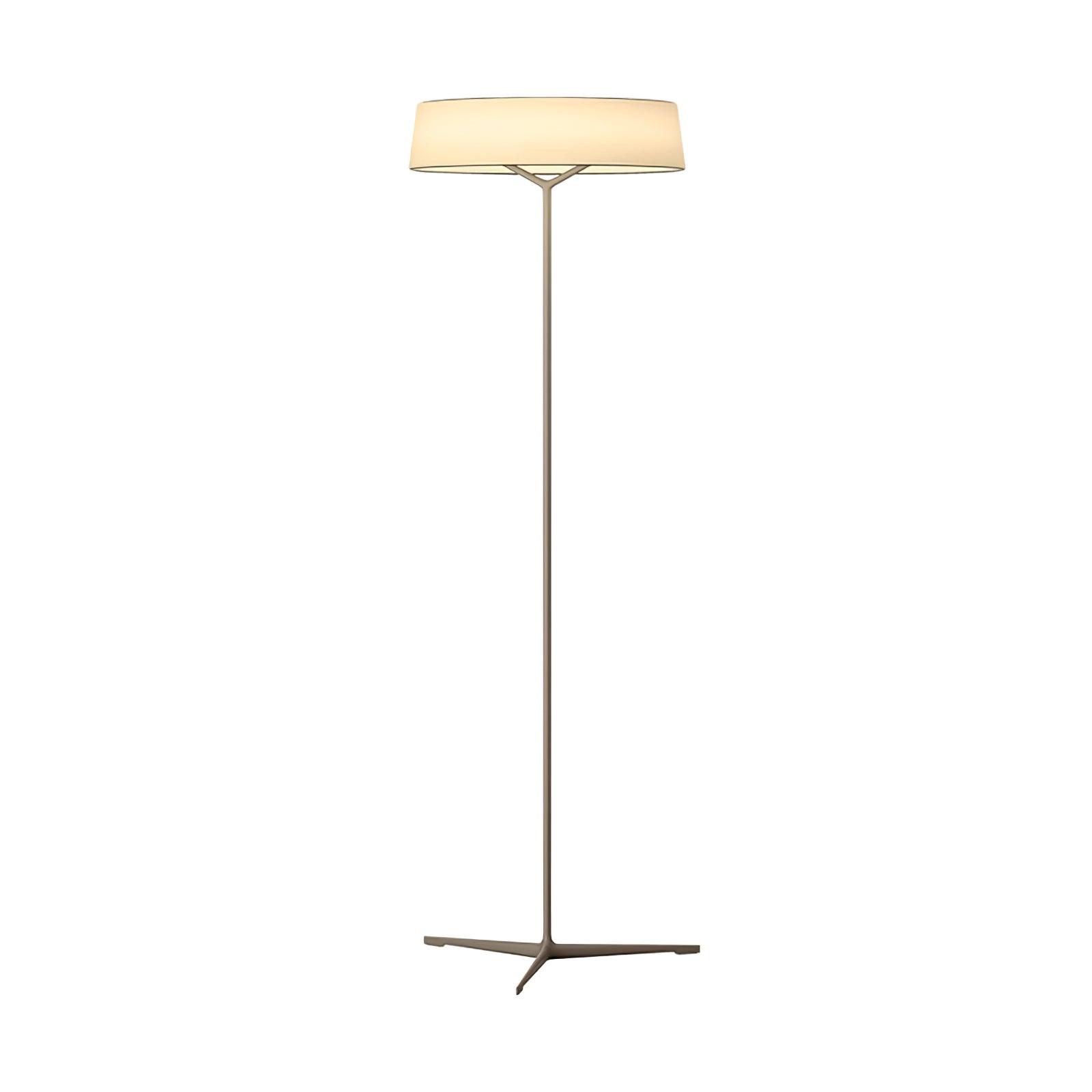 Minimalist Oriental Lantern Inspired LED Floor Lamp with Parchment Diffuser and Metal Base