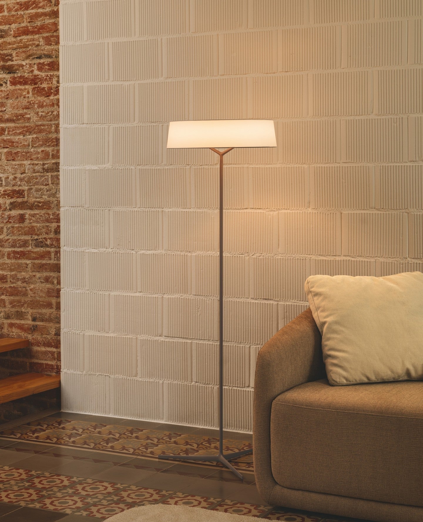 Minimalist Oriental Lantern Inspired LED Floor Lamp with Parchment Diffuser and Metal Base