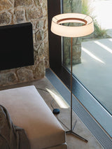 Minimalist Oriental Lantern Inspired LED Floor Lamp with Parchment Diffuser and Metal Base