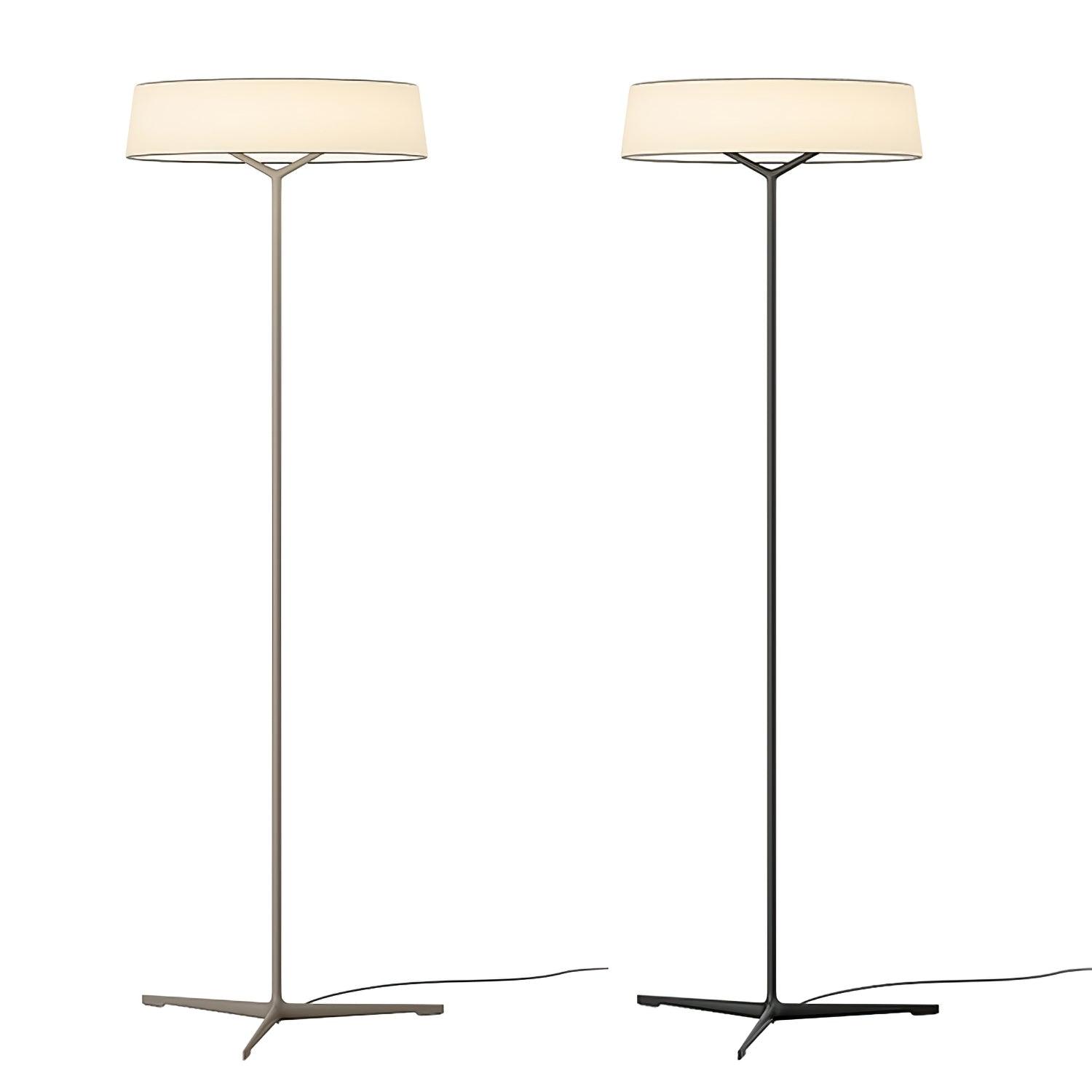 Minimalist Oriental Lantern Inspired LED Floor Lamp with Parchment Diffuser and Metal Base