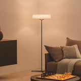 Minimalist Oriental Lantern Inspired LED Floor Lamp with Parchment Diffuser and Metal Base
