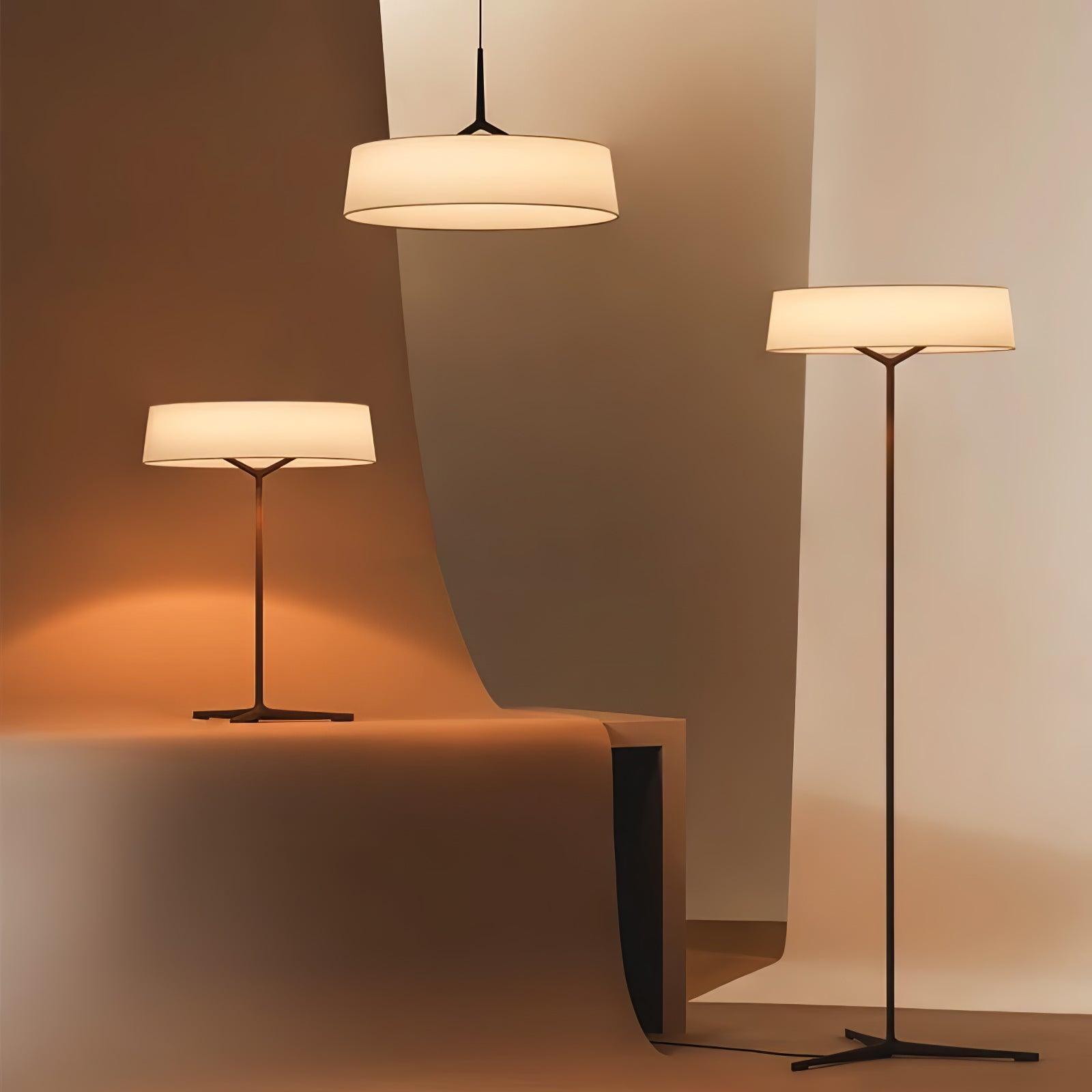 Minimalist Oriental Lantern Inspired LED Floor Lamp with Parchment Diffuser and Metal Base