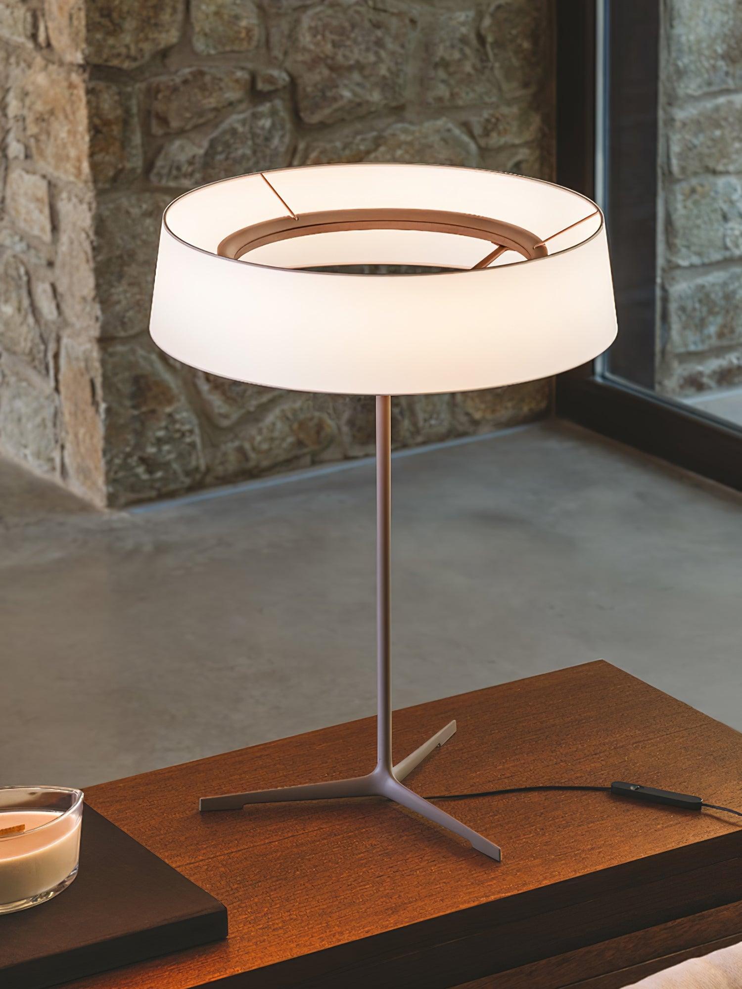 Modern Minimalist Dama Lantern Accent Table Lamp with Parchment Shade and Tripod Metal Base