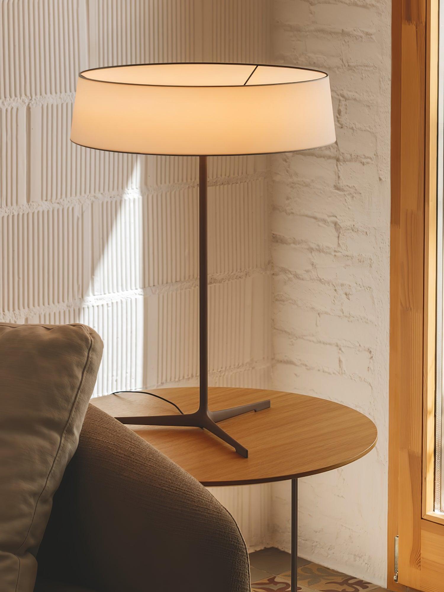 Modern Minimalist Dama Lantern Accent Table Lamp with Parchment Shade and Tripod Metal Base