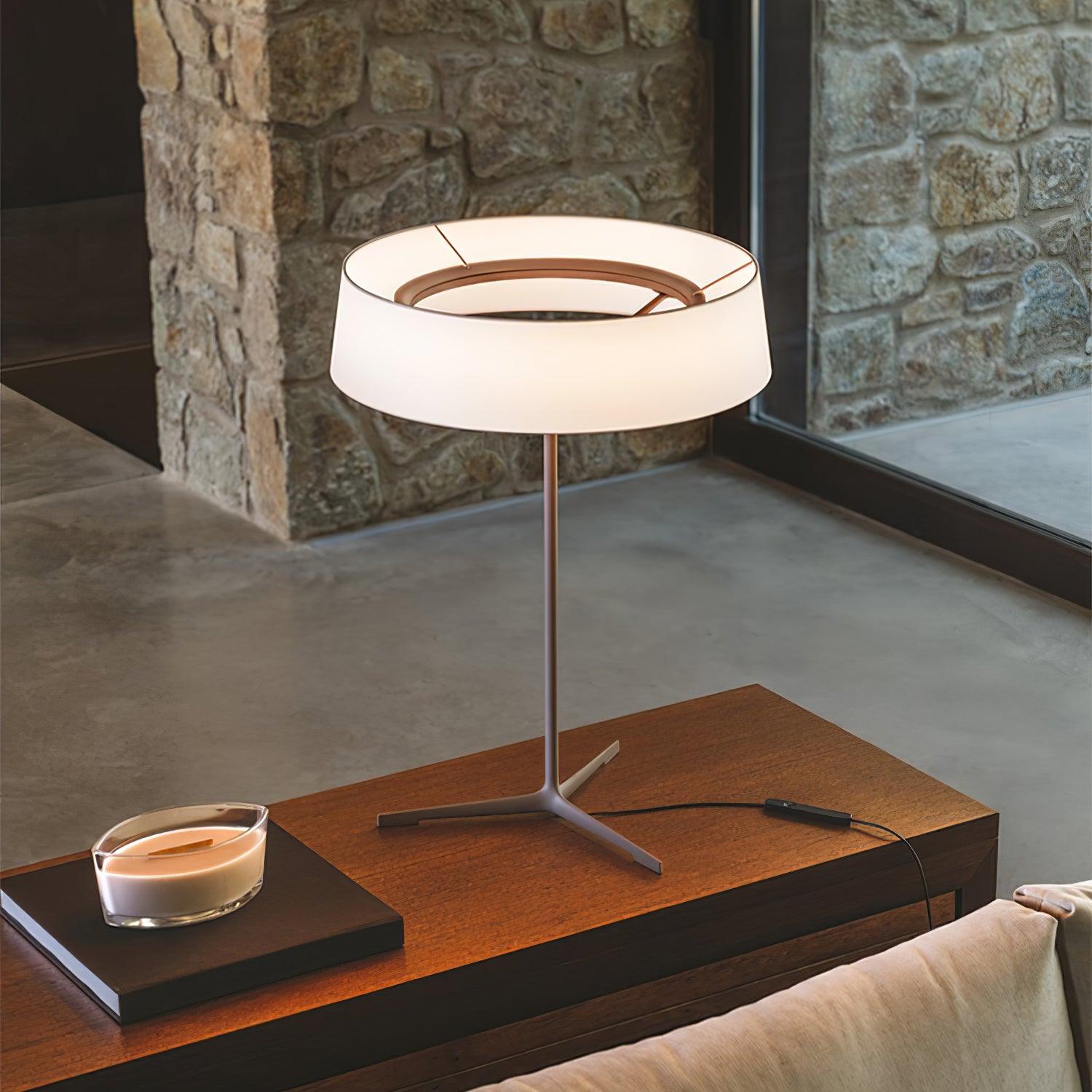 Modern Minimalist Dama Lantern Accent Table Lamp with Parchment Shade and Tripod Metal Base