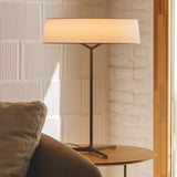 Modern Minimalist Dama Lantern Accent Table Lamp with Parchment Shade and Tripod Metal Base
