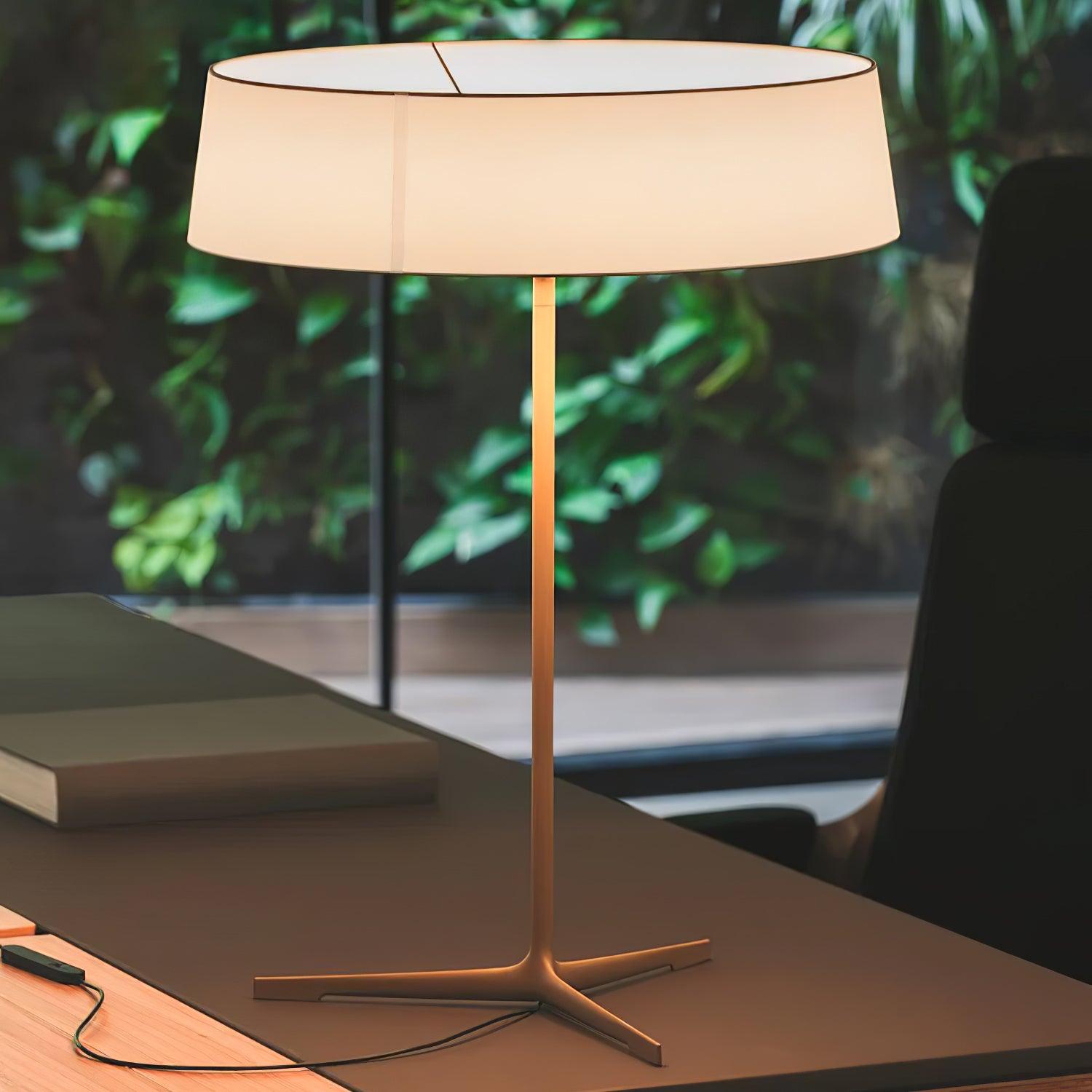 Modern Minimalist Dama Lantern Accent Table Lamp with Parchment Shade and Tripod Metal Base