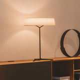 Modern Minimalist Dama Lantern Accent Table Lamp with Parchment Shade and Tripod Metal Base