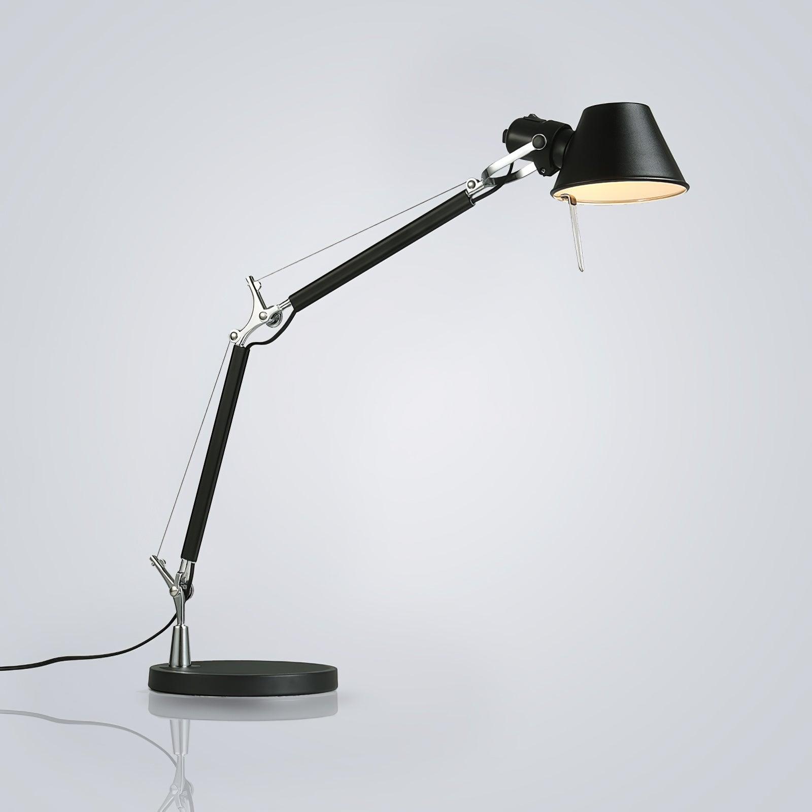 Modern Adjustable Aluminum Swing Arm Desk Lamp with Conical Shade for Task Lighting and Home Office