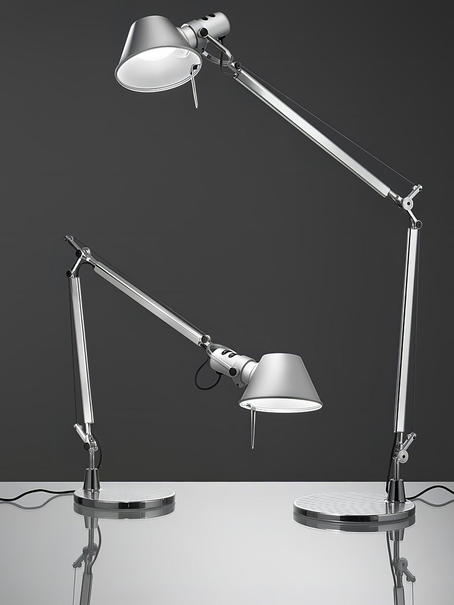 Modern Adjustable Aluminum Swing Arm Desk Lamp with Conical Shade for Task Lighting and Home Office