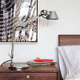 Modern Adjustable Aluminum Swing Arm Desk Lamp with Conical Shade for Task Lighting and Home Office