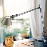 Modern Adjustable Aluminum Swing Arm Desk Lamp with Conical Shade for Task Lighting and Home Office