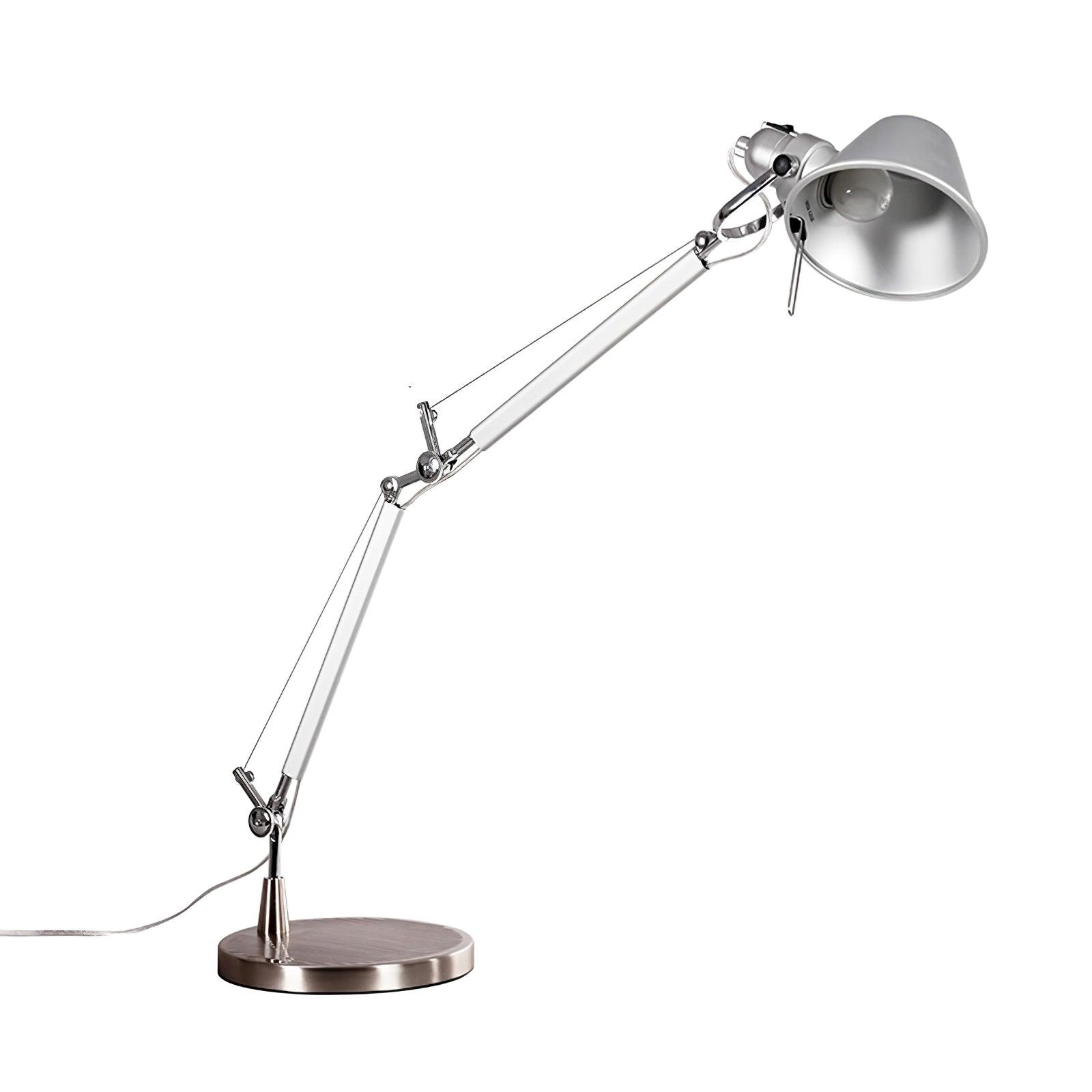 Modern Adjustable Aluminum Swing Arm Desk Lamp with Conical Shade for Task Lighting and Home Office