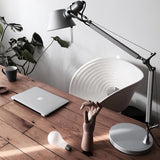 Modern Adjustable Aluminum Swing Arm Desk Lamp with Conical Shade for Task Lighting and Home Office