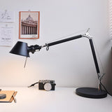 Modern Adjustable Aluminum Swing Arm Desk Lamp with Conical Shade for Task Lighting and Home Office